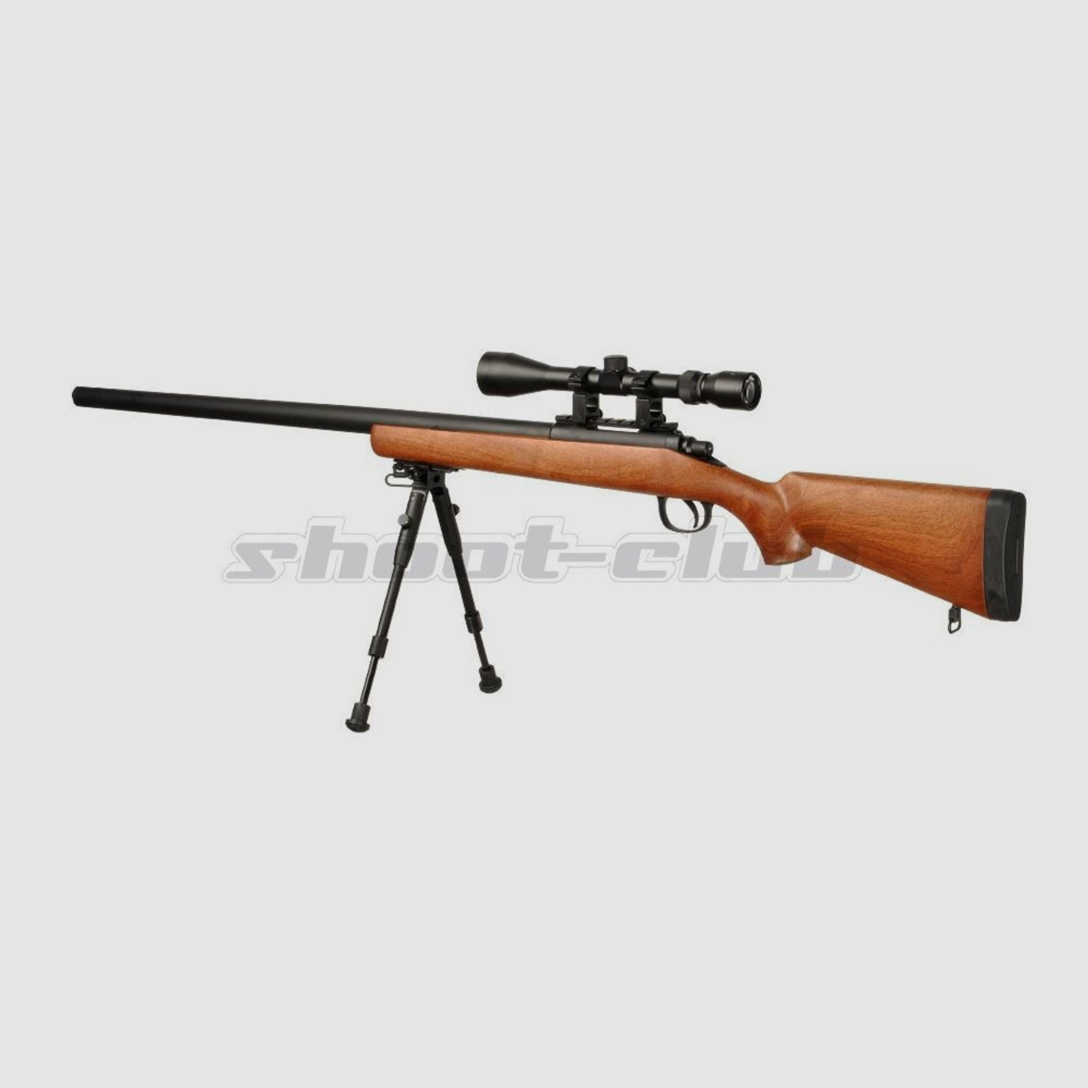 Well MB02 6mm Airsoft Sniper Set SR-1 Holzoptik
