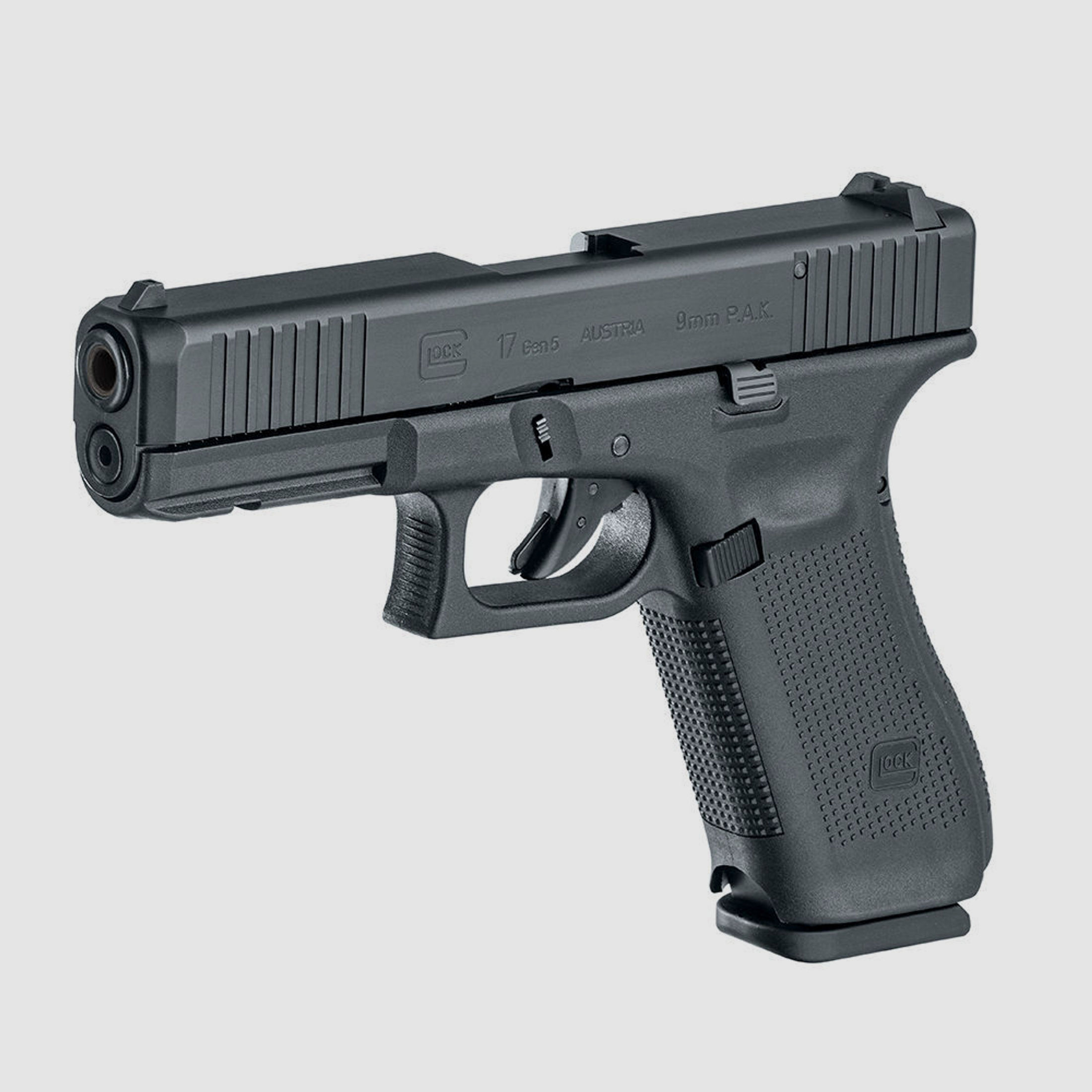 Glock 17 Gen 5 Schreckschuss Pistole 9mm PAK SET Ladehilfe und Platzpatronen