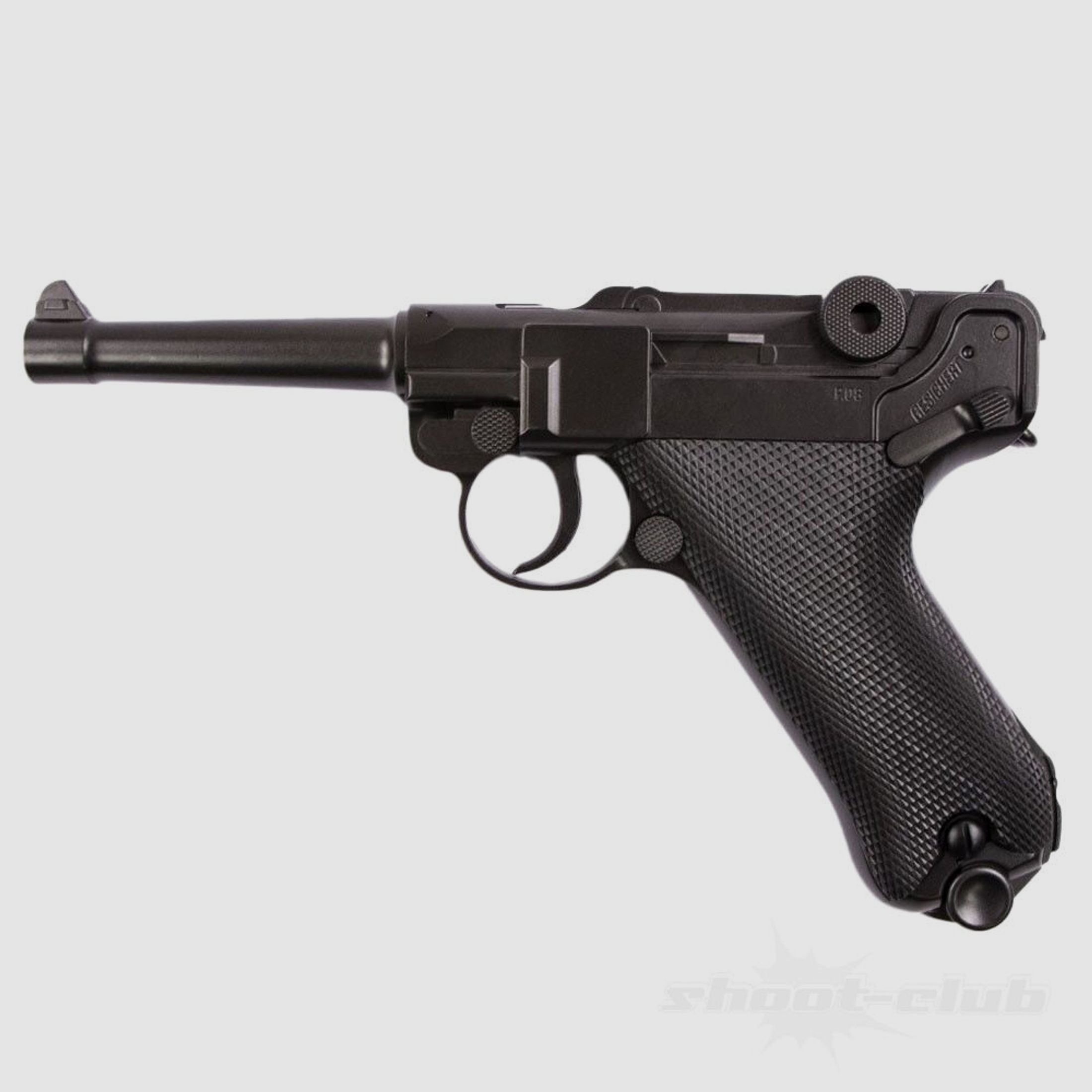 Legends Luger P08 CO2 Softair Pistole 6mm Fixed Slide 2 Joule -Set