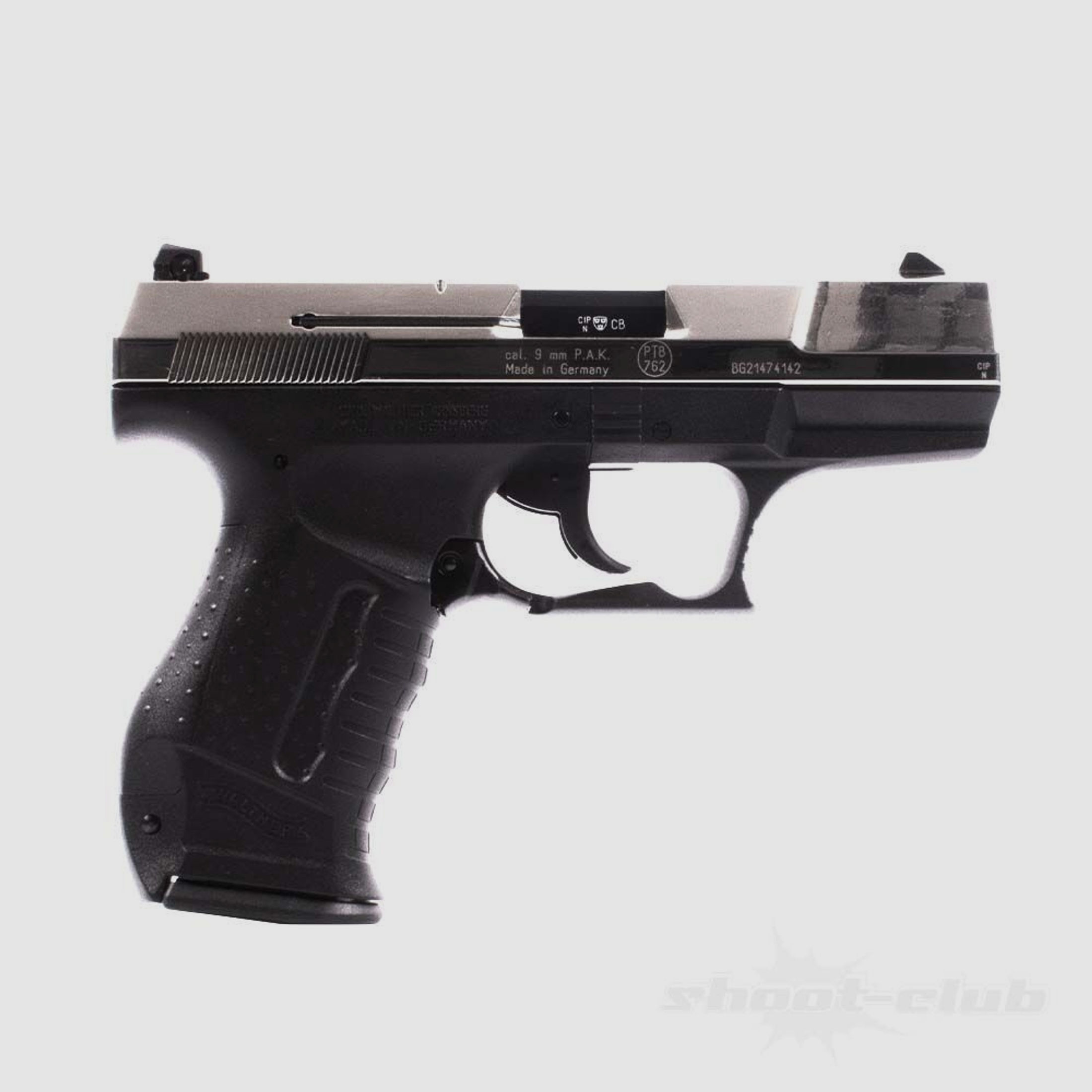Walther P99 Schreckschusspistole Stahlverschluss Nickel-Finish 9mm PAK