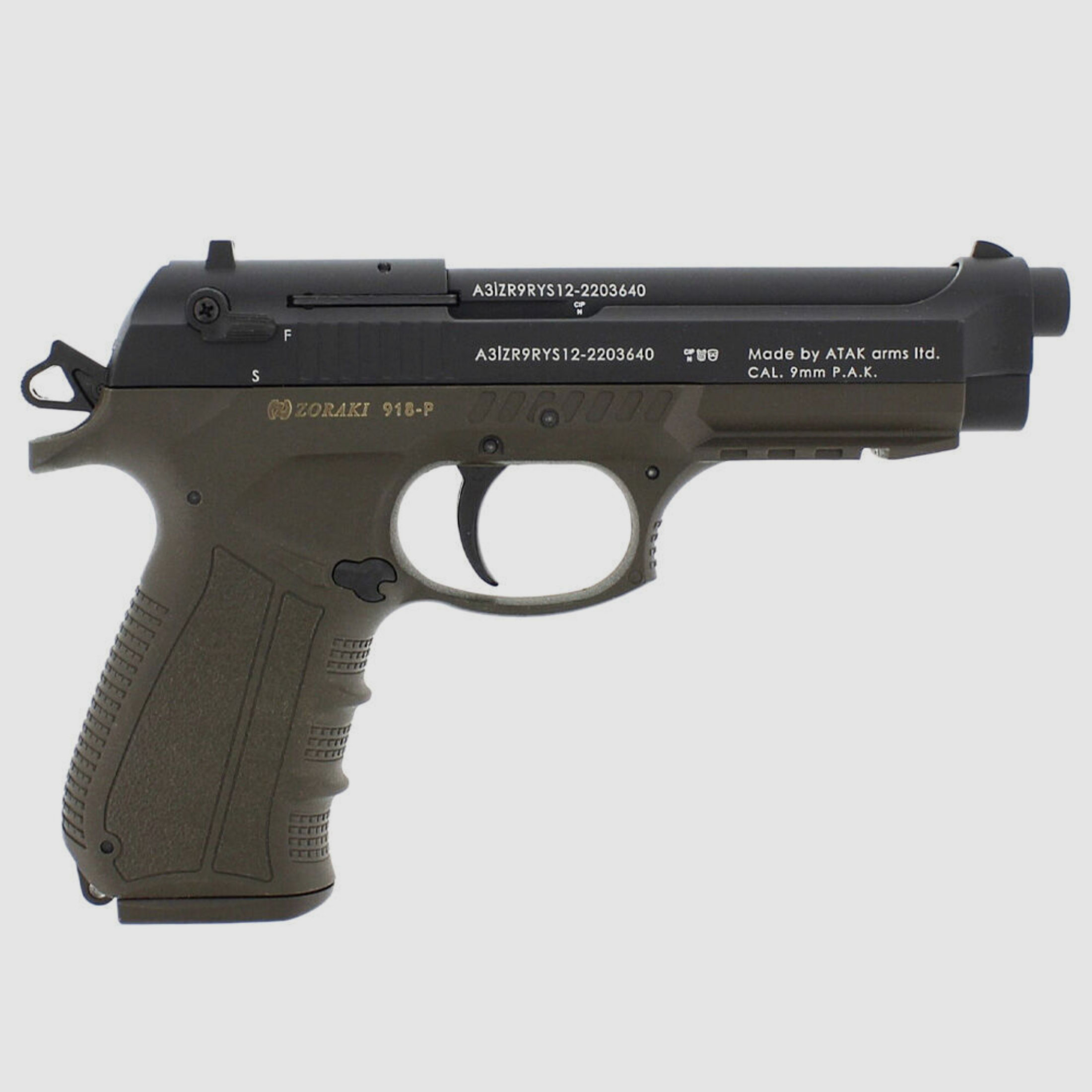 Zoraki 918-P ODG Schreckschuss Pistole 9mm PAK im Platzpatronen-Set