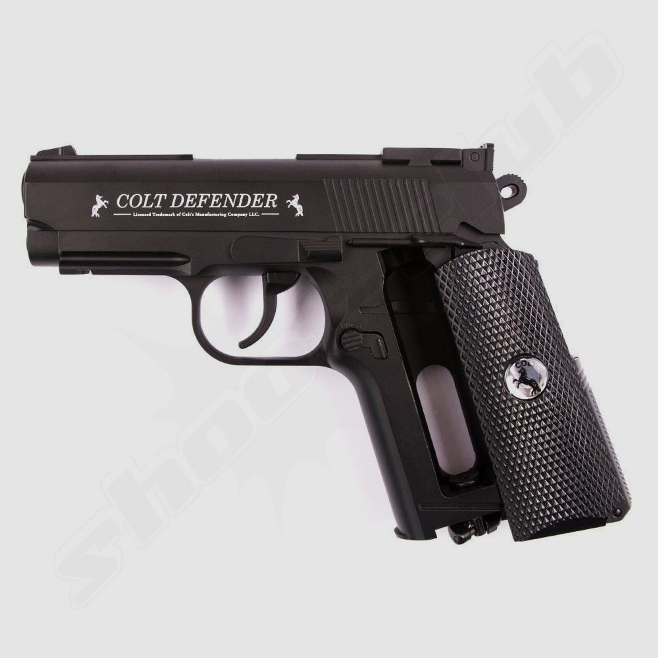 Colt Defender CO2 Pistole 4,5mm Stahl-BBs schwarz - Zielscheiben-Set