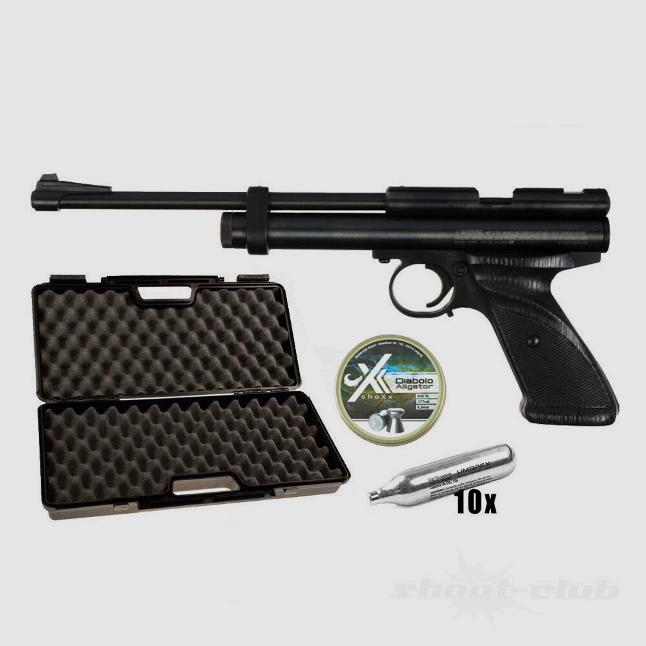 Crosman Modell 2300T CO2 Pistole 4,5mm Diabolos im Koffer-Set