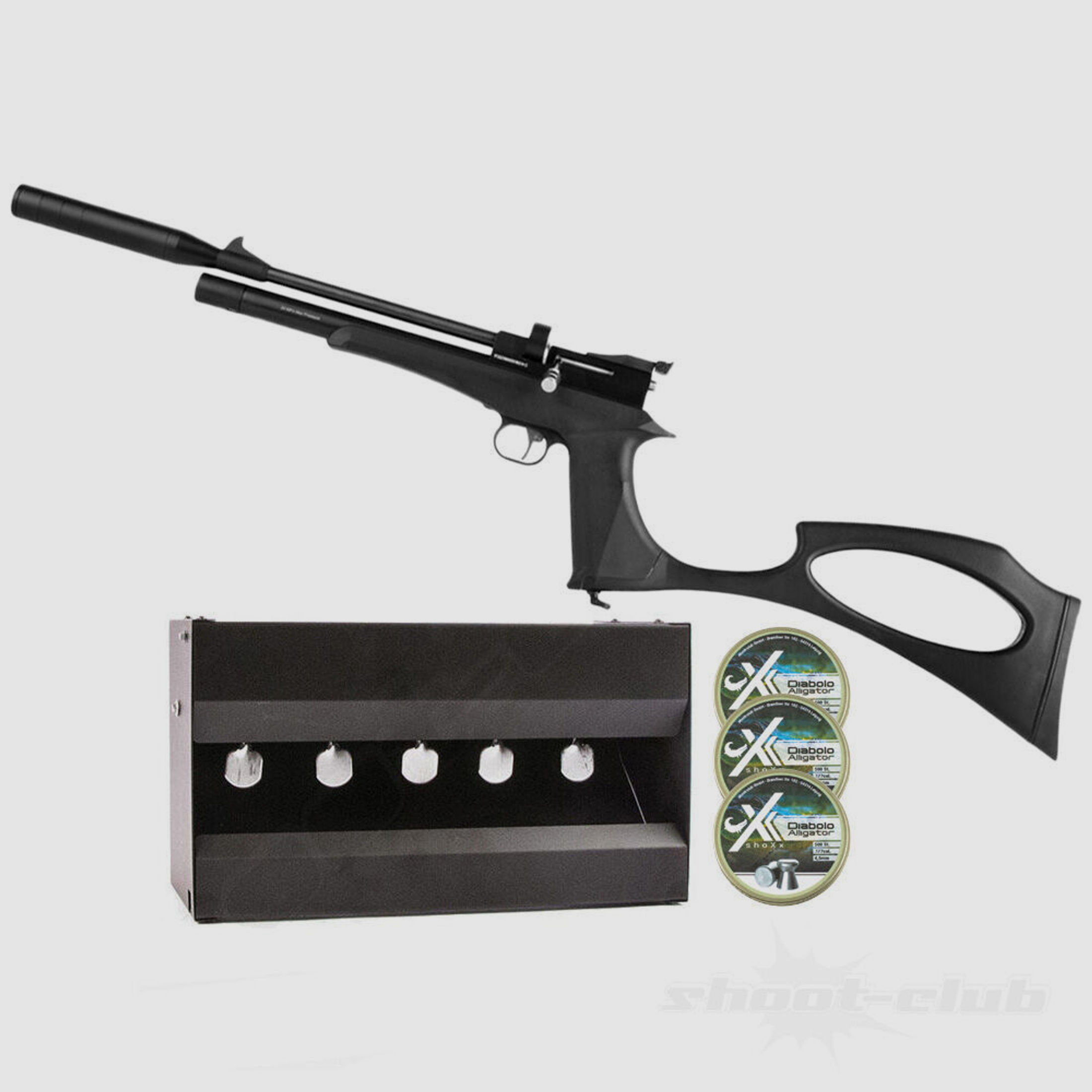Diana Bandit Black Pressluftpistole 4,5mm Diabolos Plinking-Set