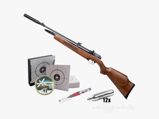 Diana Trailscout Wood Co2 Gewehr 4,5 mm Diabolos im Kugelfang Set