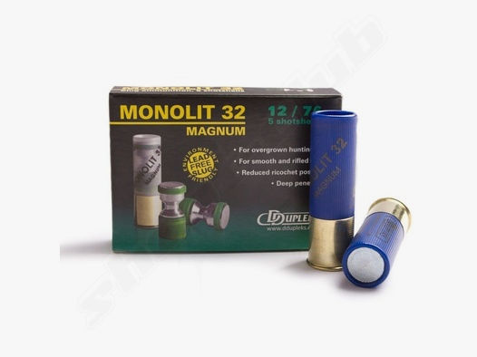 Flintenlauf-, Jagdpatronen DDupleks Monolit 32 Magnum 12/76 32g