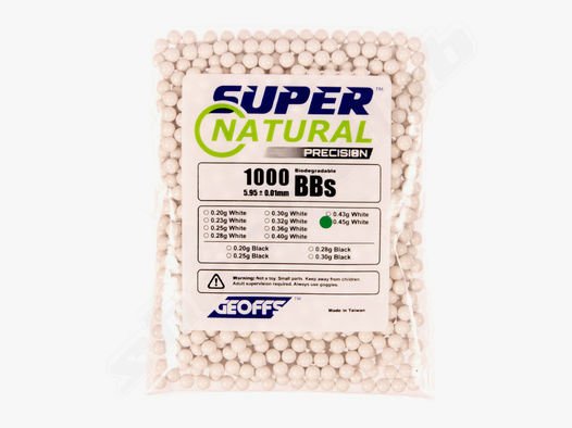 Geoffs 0,45g Bio BB Super Natural Precision 1000 Schuss - White