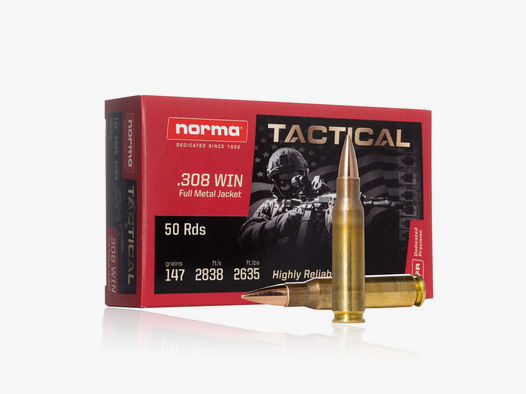 Norma Tactical FMJ 9,5g 147grs .308 Win 50 Schuss