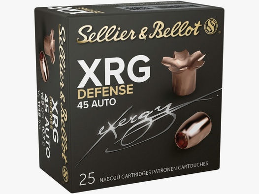 Sellier & Bellot XRG Defense .45 ACP 165grs 25 Schuss Bleifrei