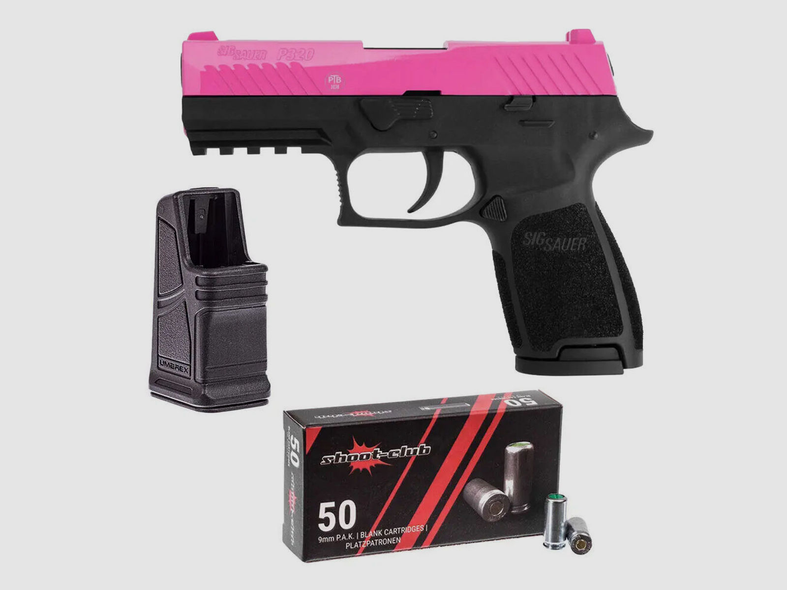 Sig Sauer P320 Schreckschusspistole Pink 9mm P.A.K. mit 50 Platzpatronen