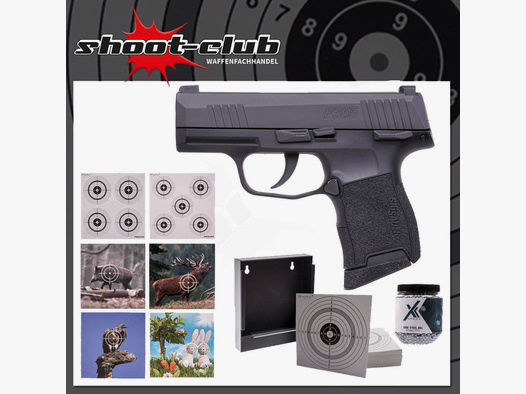 Sig Sauer P365 CO2 Pistole 4,5mm Stahlkugeln im Zielscheiben-Set