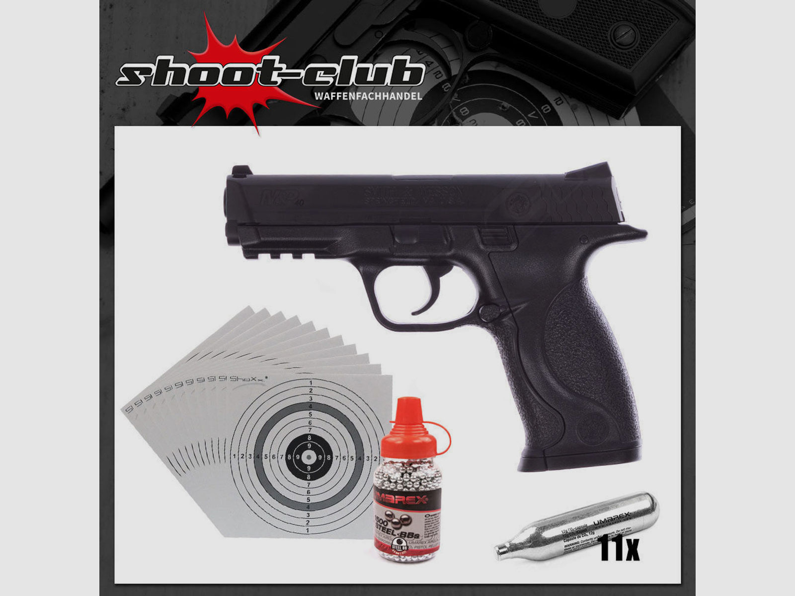 Smith & Wesson M&P 40 4,5 mm - CO2 Pistolen Set
