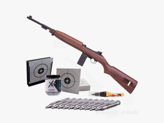 Springfield M1 Carbine CO2 Gewehr Kal. 4,5mm Stahl BBs im Kugelfang-Set