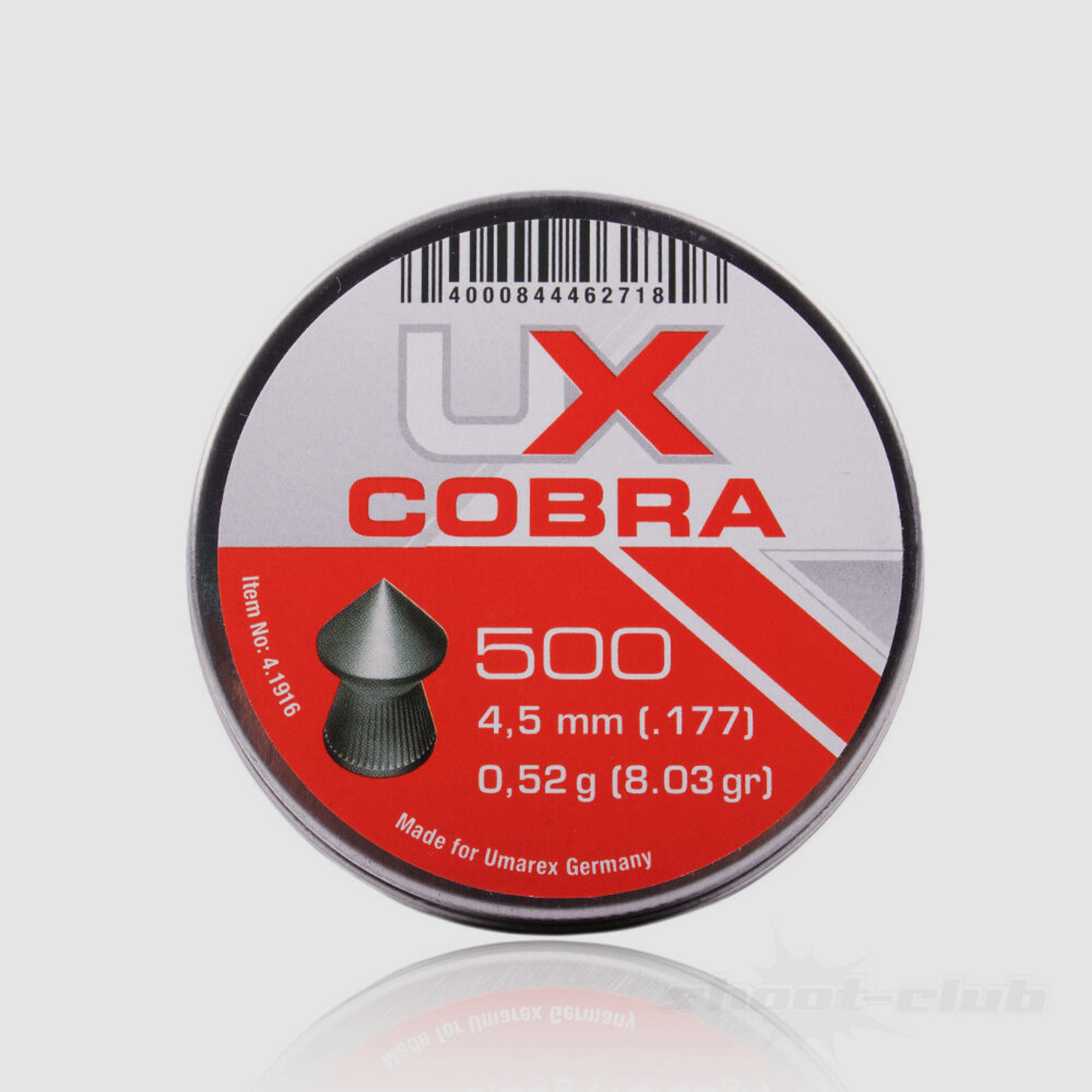 UX Cobra Spitzkopf Diabolos .4,5mm geriffelt 500 Stück