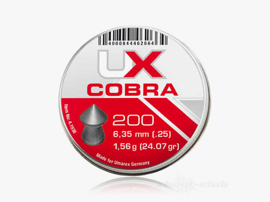 UX Cobra Spitzkopf Diabolos .6,35mm 200 Stk