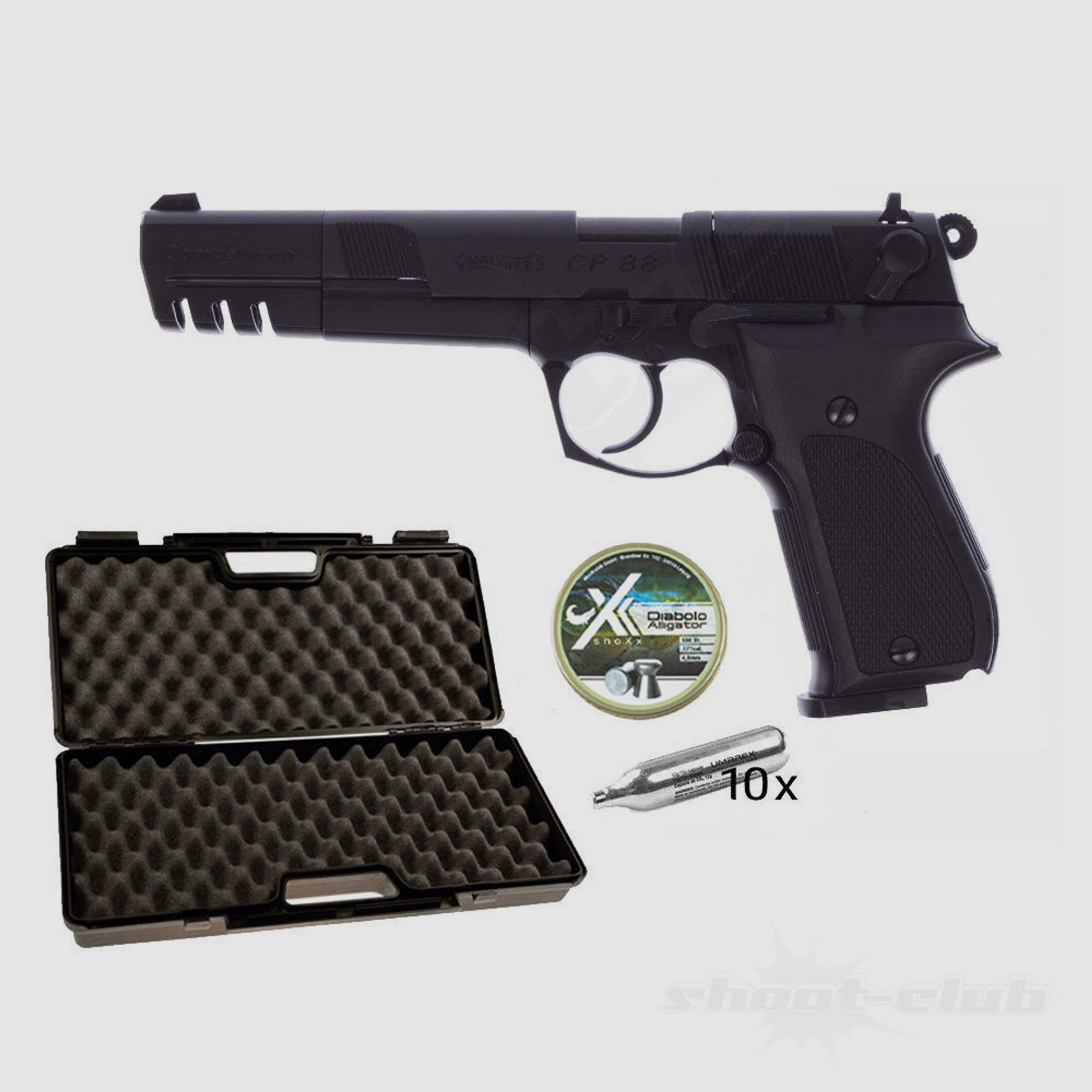 Walther CP88 Competition CO2 Pistole 4,5mm Diabolos - Koffer-Set