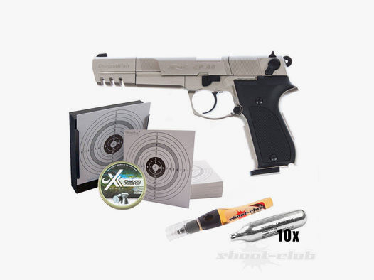 Walther CP88 Competition Nickel - Co2 Pistole 4,5mm im Set