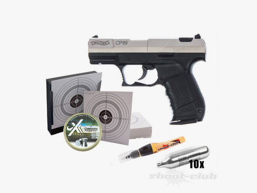 Walther CP99 bicolor CO2 Pistole 4,5mm im Sparset