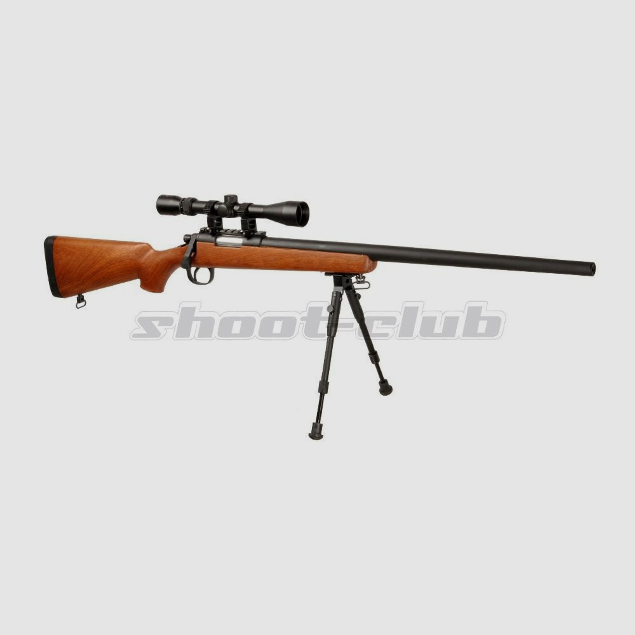 Well MB02 6mm Airsoft Sniper Set SR-1 Holzoptik