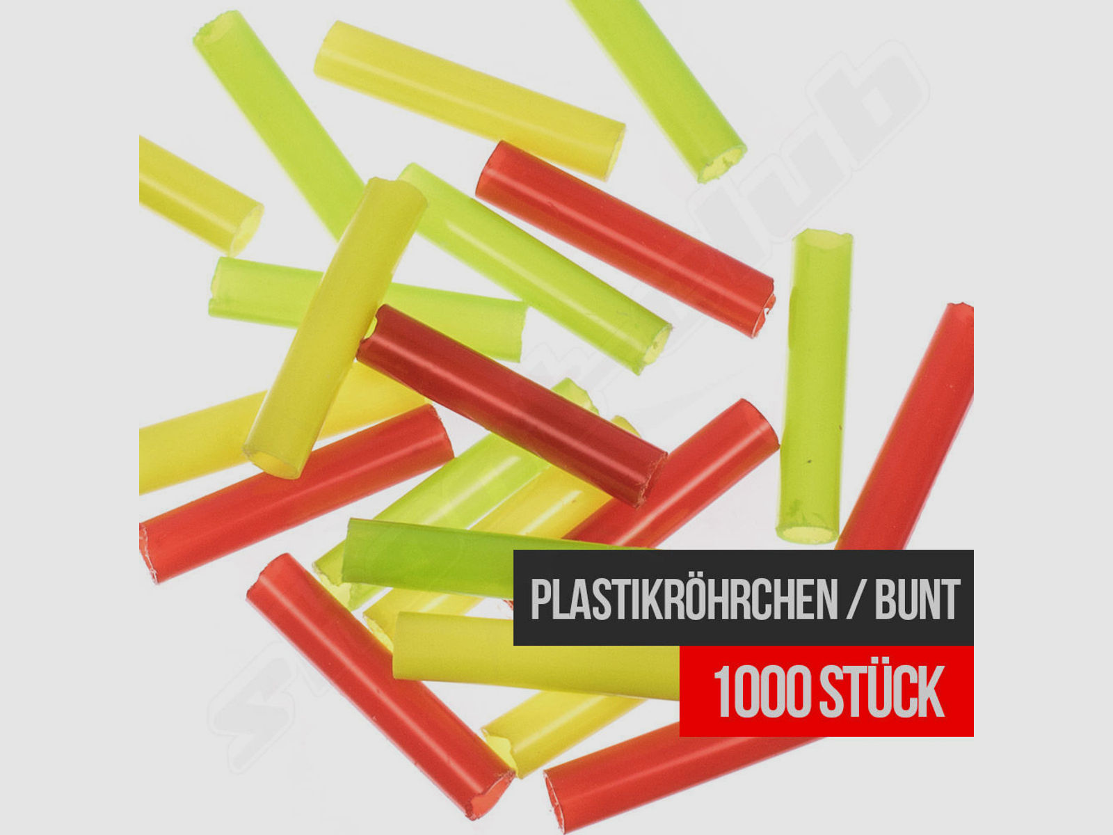bunte Plastikröhrchen für Kugelfang / Schießbude / 1000 Stück