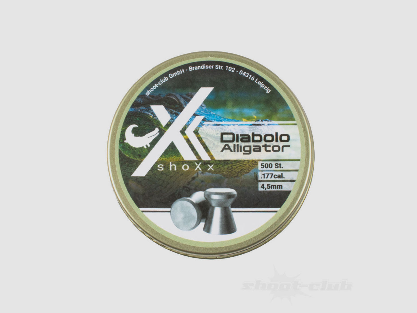 shoXx Alligator Flachkopf Diabolos 4,5mm für Trommelmagazine 0,45g