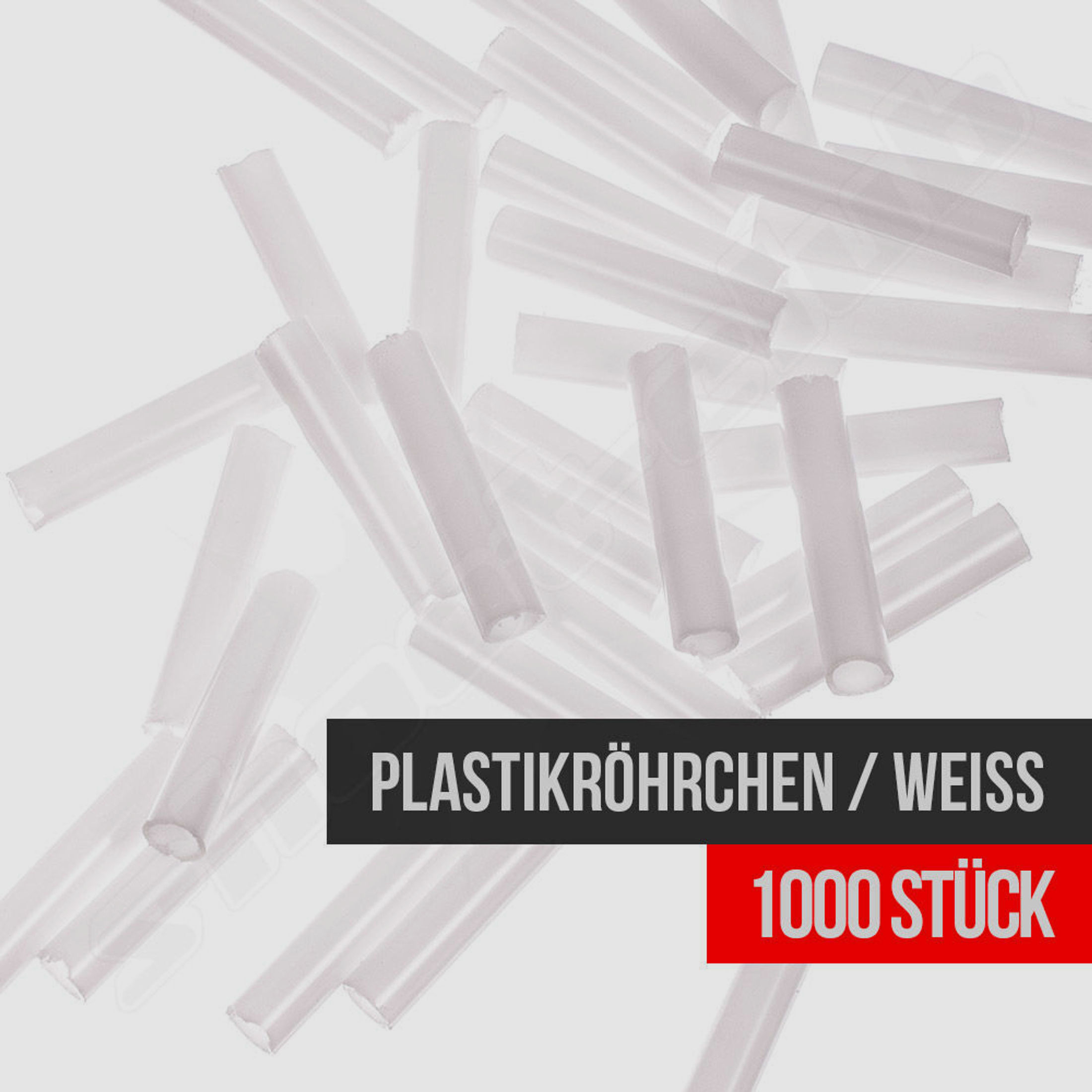 weiße Plastikröhrchen für Kugelfang / Schießbude / 1000 Stück