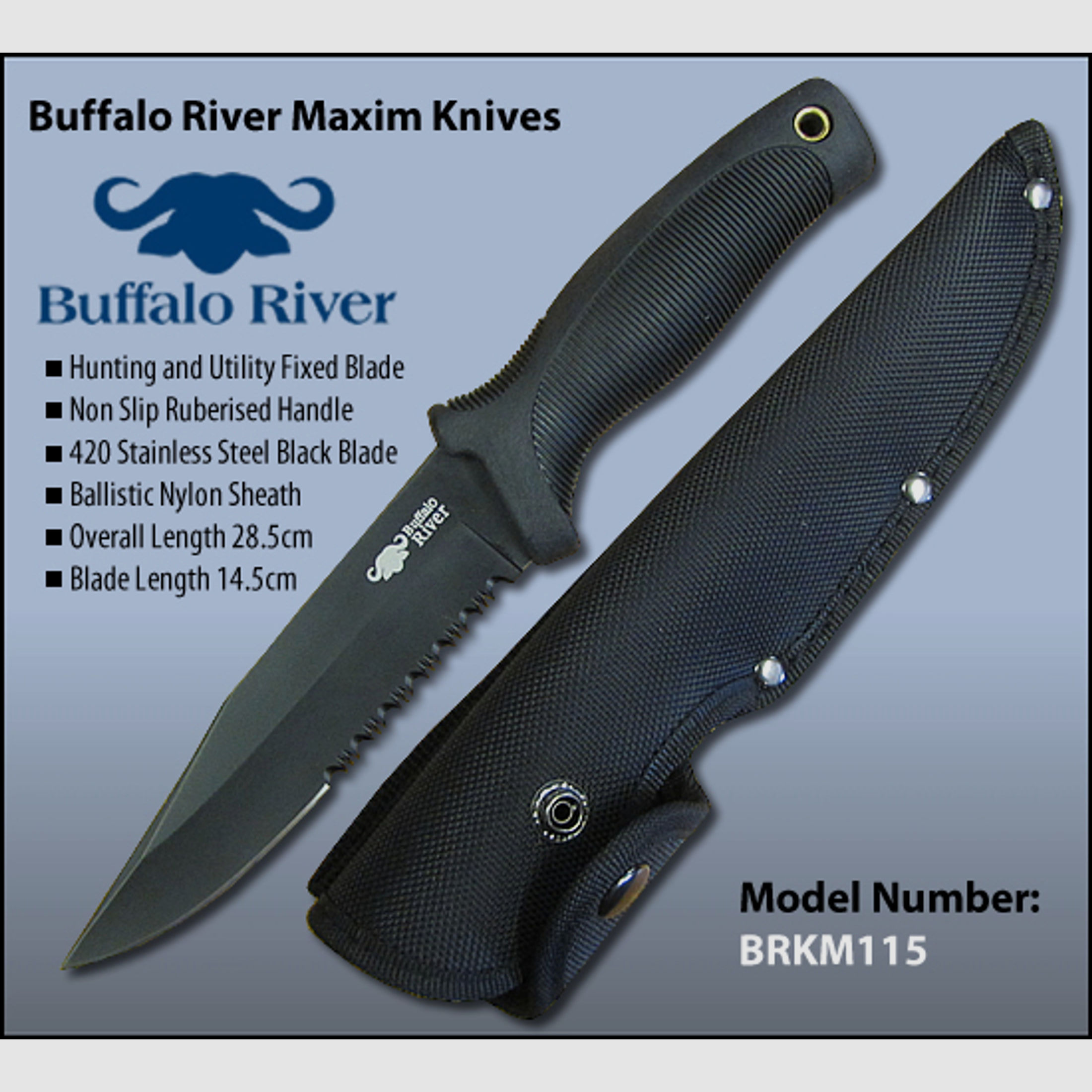 Buffalo-River Jagdmesser BRKM-115 Black Titanium