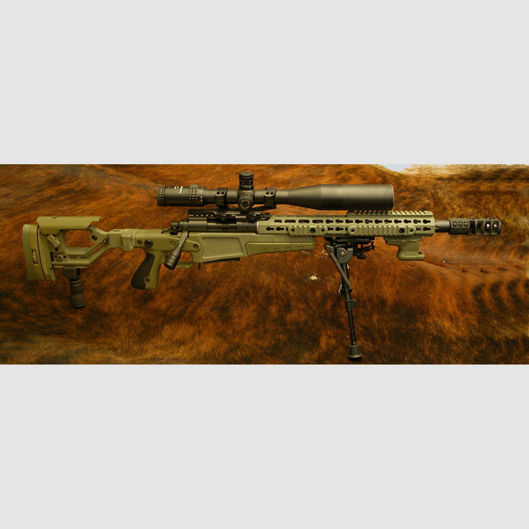 Accuracy 308 Win Sniper Custom AICS-AX GREEN Klappschaft Syst. Remington 700 L.W. HELICAL BULL Matchlauf Ebi-Bremse ZF OPTIONAL