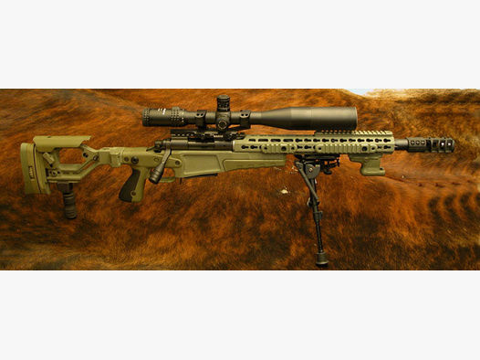 Accuracy 308 Win Sniper Custom AICS-AX GREEN Klappschaft Syst. Remington 700 L.W. HELICAL BULL Matchlauf Ebi-Bremse ZF OPTIONAL