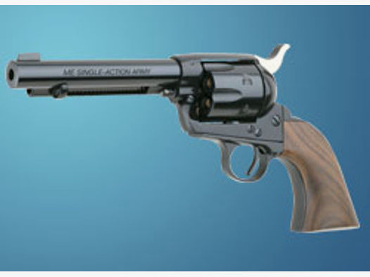 ME "F" LEP Druckluft-Revolver Single-Action Army 5,5mm, brüniert mit Holzgriff
