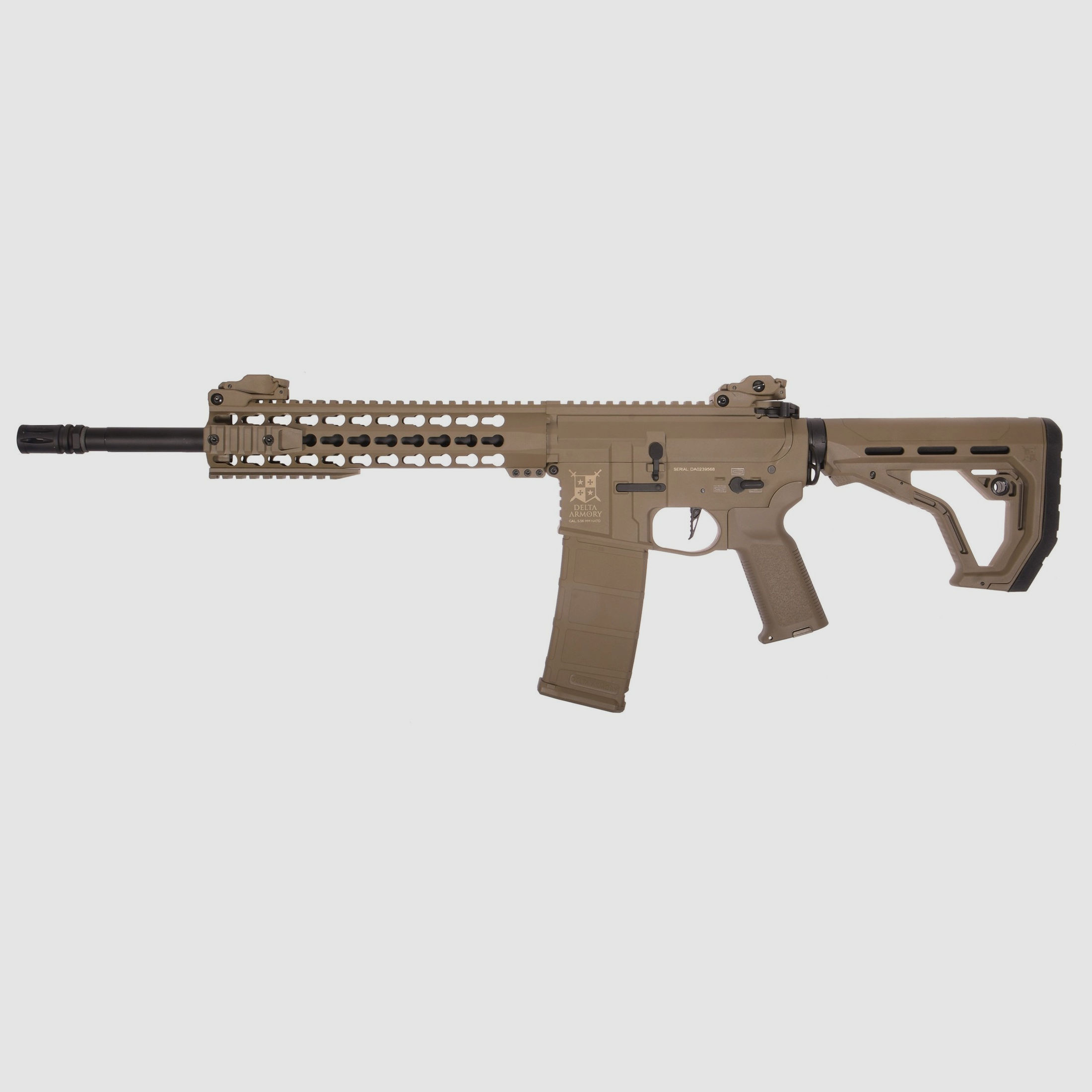 AR15 KeyMod 10 Zoll CHARLIE EAGLE ETU Tan AEG Softair Gewehr max. 0,5J | Delta Armory