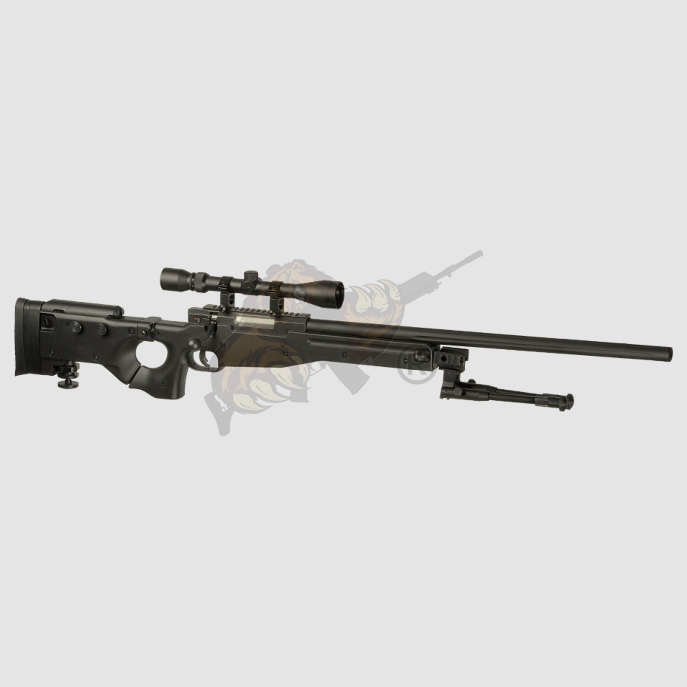 AW .338 Sniper Rifle Set Upgraded Airsoft Black - Well -F-
