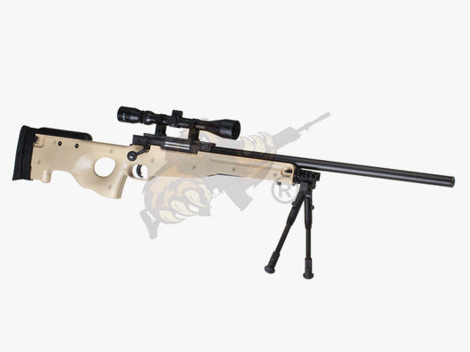 L96 Sniper Rifle Airsoft Set Upgraded Tan - Well -F-