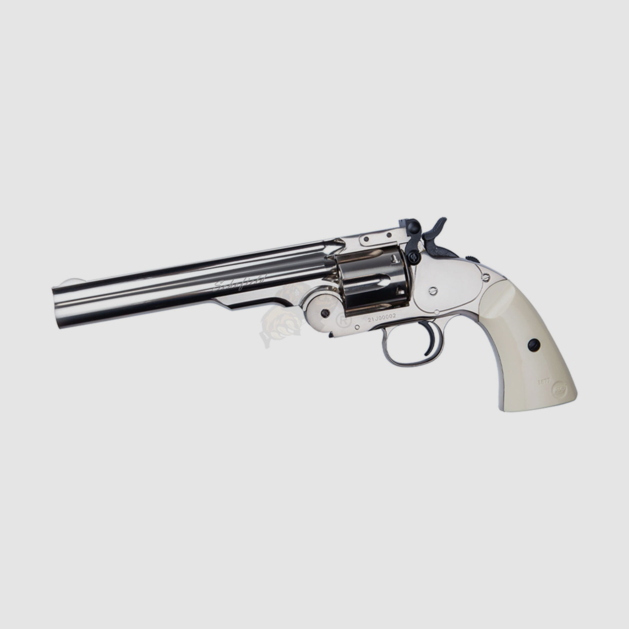 Schofield 6" - Ivory-textured Grip Airsoft Revolver -F-
