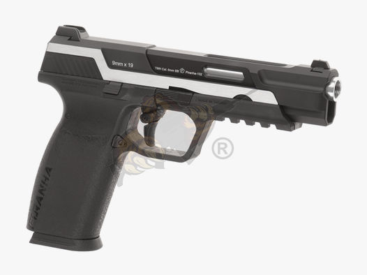 G&G Piranha Mk I GBB Airsoft Pistole in schwarz/silber -F-