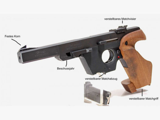 Walther GSP Sportpistole Kal 22 L.R.gebraucht (BJ.73)