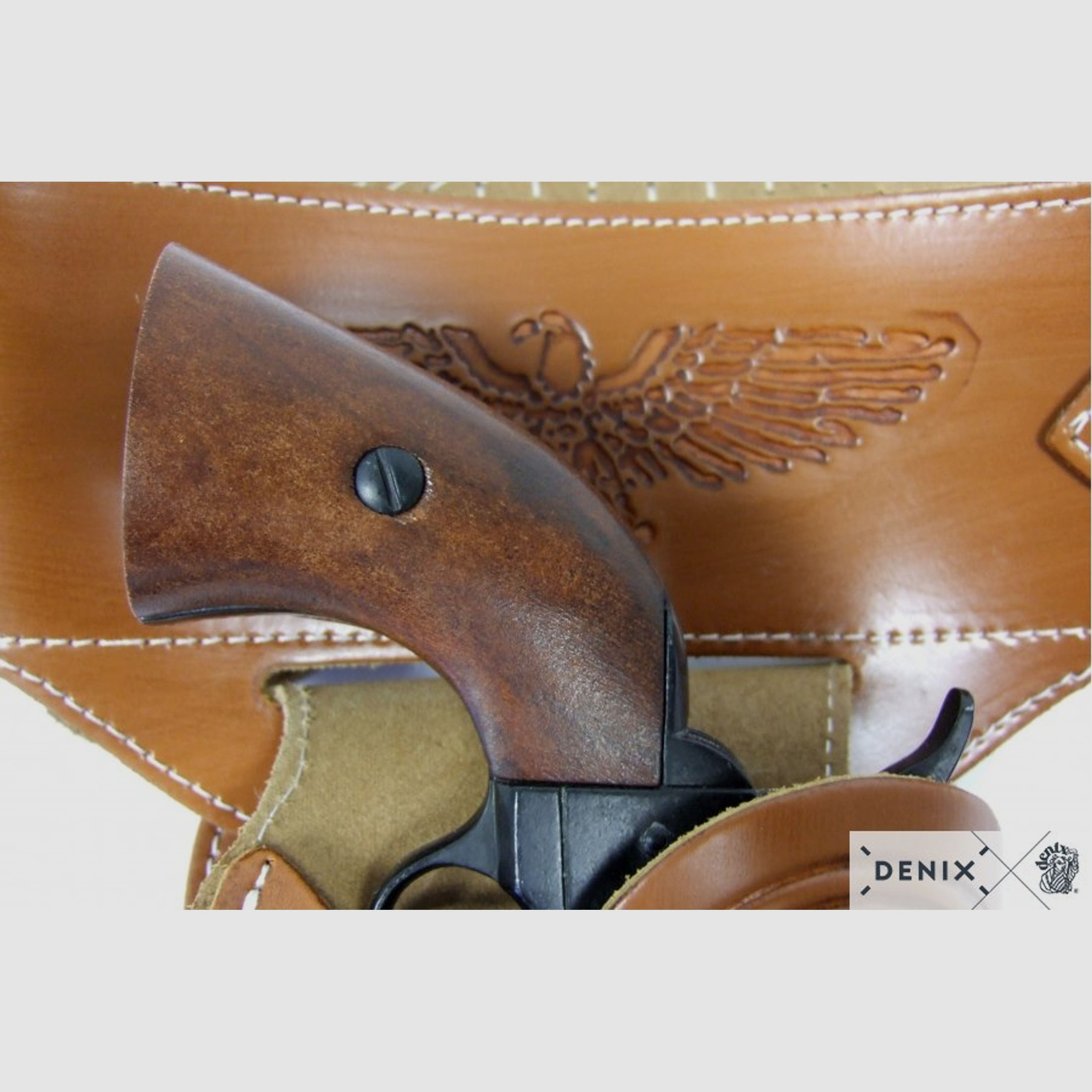 Coltgürtel aus Leder, für 1 Colt, mit 24 Kugeln, mit Sheriffstern | 88649