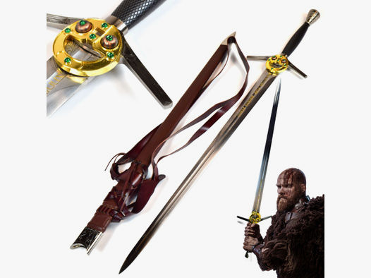 Witcher - Stahl Schwert mit Gürtel und Scheide - handgeschmiedet, Netflix Version - ltd Edition 500 | OHNE Witcher Wanddisplay | 41817.2