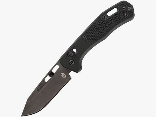 Assert Crossbar-Messer, schwarze Clip-Point-Klinge aus S30V, strukturierte schwarze Griffe | 96420