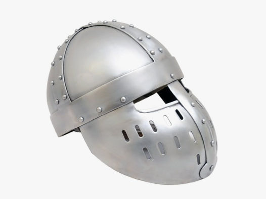 Crusader Face Plate Helm (AMENDED) -14 G Stahl mit Lederfutter | 71455