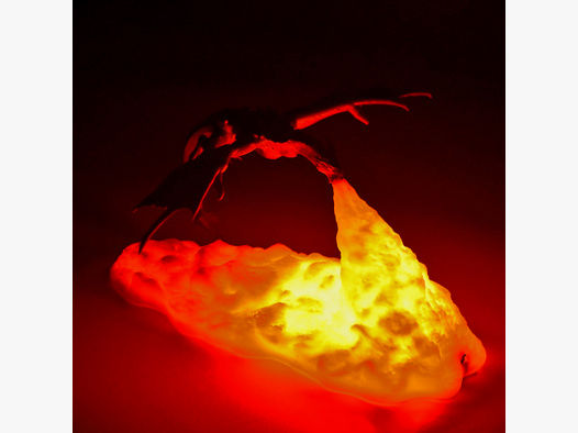 Drachenlampe aus 3D-Drucktechnik, feuerspeiender Drache | ct-1011