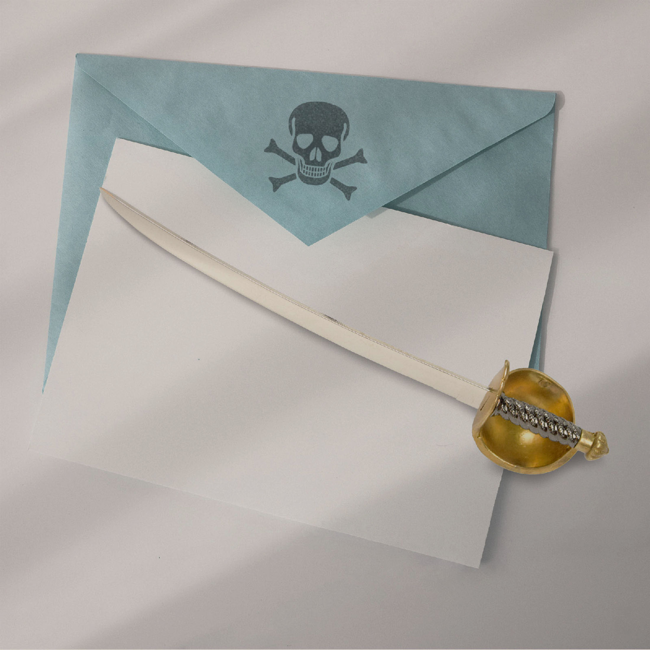 Brieföffner „Piratensäbel“ Messinggriff  | 41319
