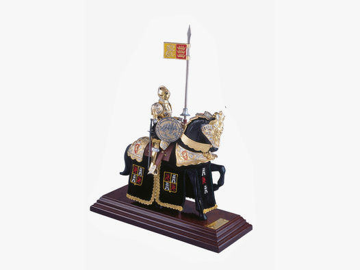 Miniatur Ritter auf Pferd, spanischer Helm, grün | 41950