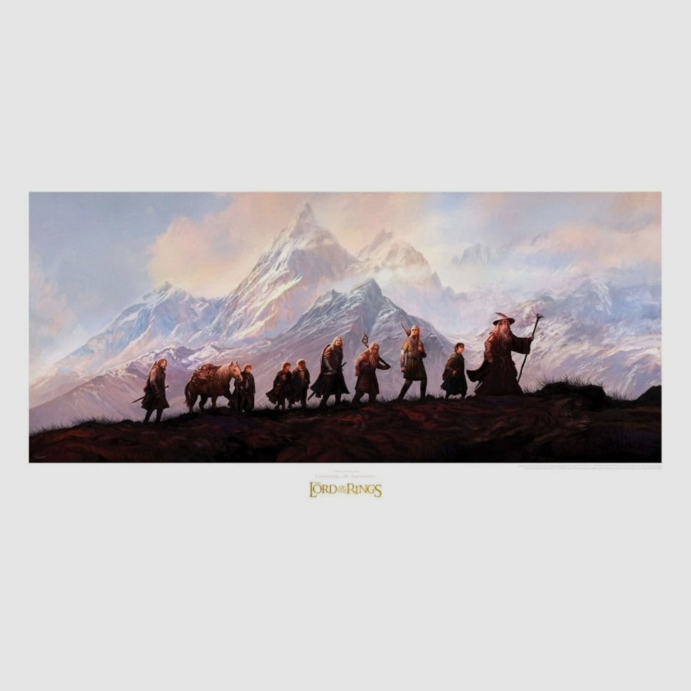 Herr der Ringe Kunstdruck The Fellowship of the Ring: 20th Anniversary 59 x 30 cm | 42801