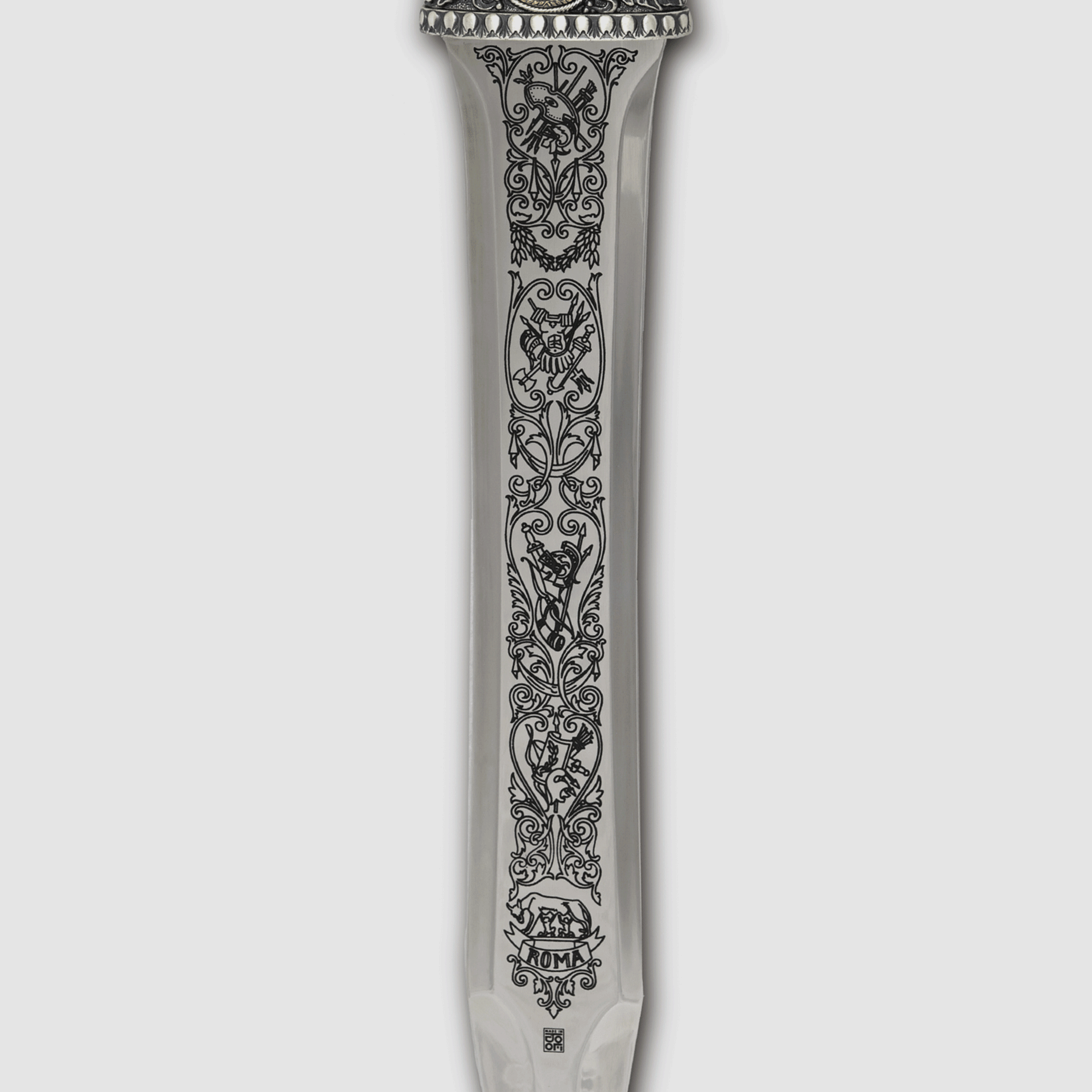 Roman Gladius, tiefe Gravur, Silber Finish, 71 cm  | 41840