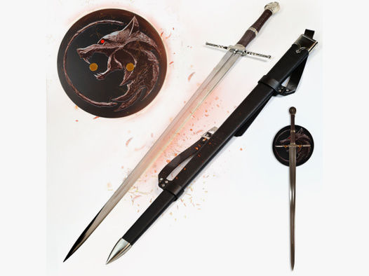 Witcher - Stahl Schwert mit Scheide + Wanddisplay | 40659+ct-1093