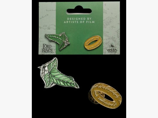 Herr der Ringe Ansteck-Pin Doppelpack Elfen Leaf & One Ring | 42844