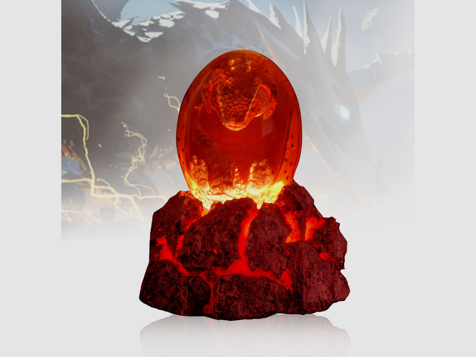 Lava Drachenei Lampe, Orange | YLA-11736