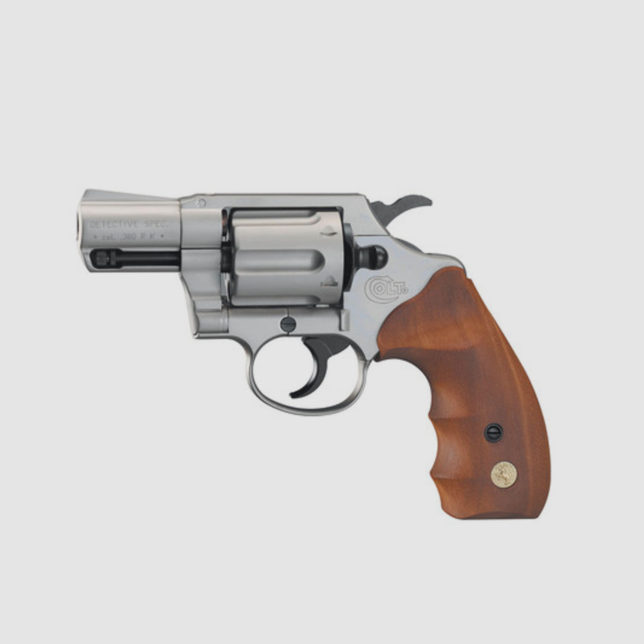 Colt Detective Special 9mm R.K. nickel, Holzgriffschalen Schreckschuss