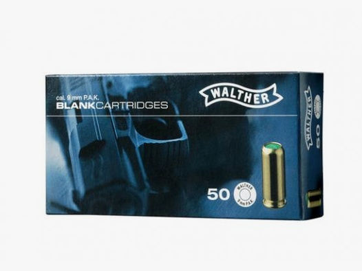 Walther Platzpatronen 9 mm P.A.K. 50 Stück 
                Inhalt: 50 Stück